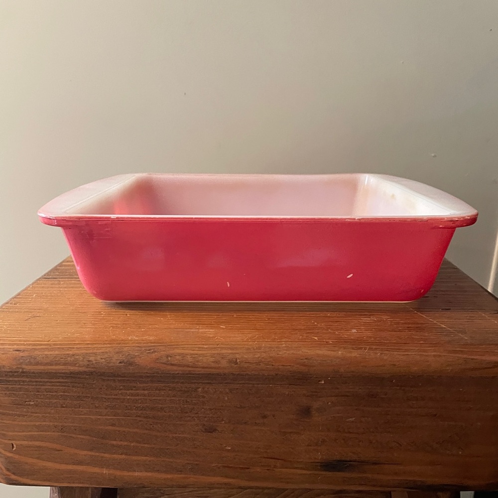 Antique (1922) PYREX Pink Flamingo 8” Square Baking / Casserole Dish